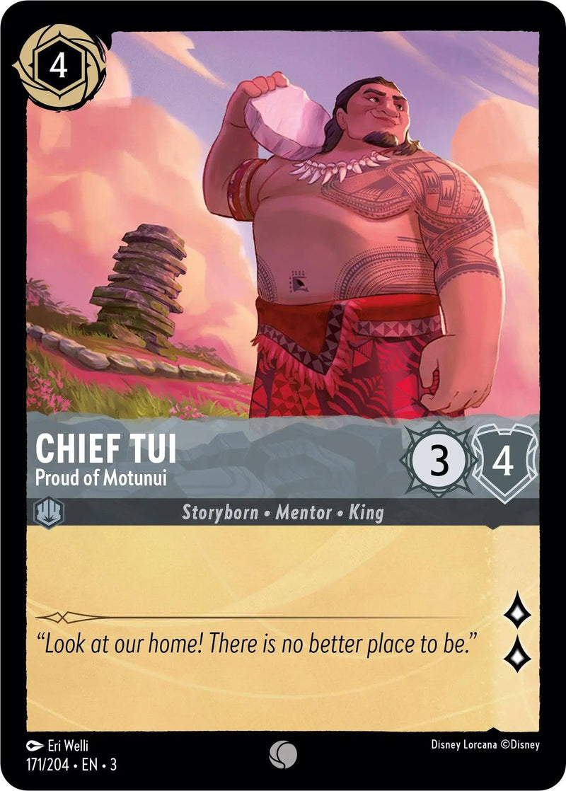 Chief Tui - Proud of Motunui (171/204) - Into the Inklands Cold Foil