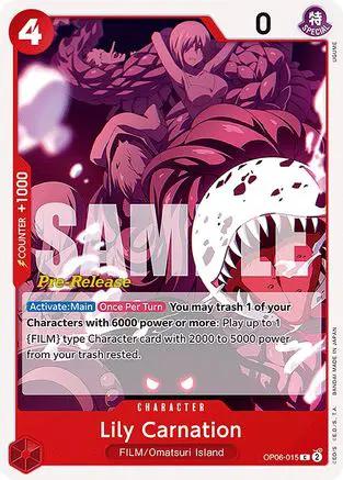 Lily Carnation (OP06-015) - Wings of the Captain Pre-Release Cards