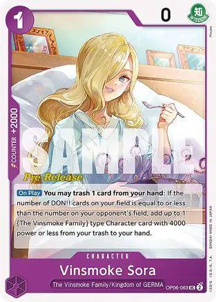 Vinsmoke Sora (OP06-063) - Wings of the Captain Pre-Release Cards