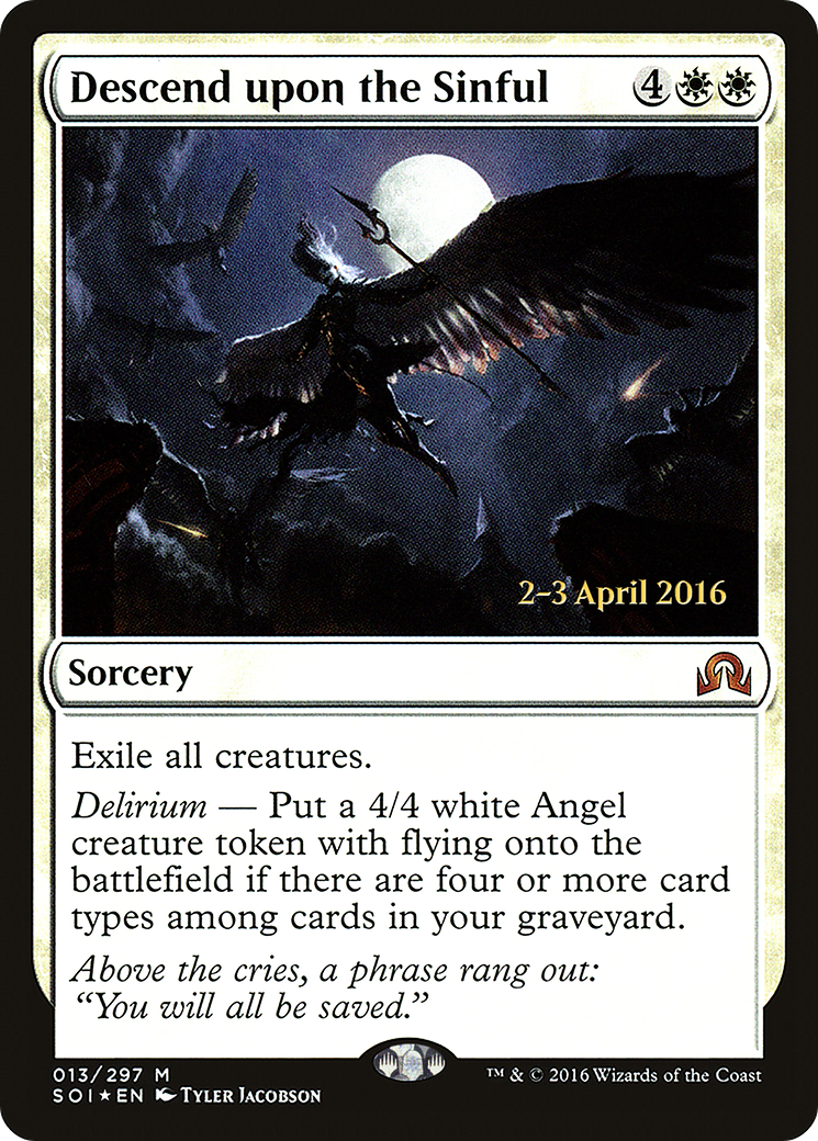 Descend upon the Sinful (PRE-13S) - Shadows over Innistrad Promos Foil
