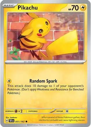 Pikachu 051/162 - SV05 Temporal Forces Reverse Holofoil