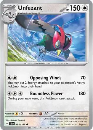 Unfezant 135/162 - SV05 Temporal Forces Reverse Holofoil