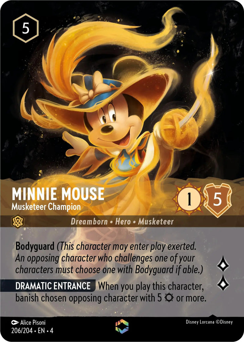 Minnie Mouse - Musketeer Champion (Enchanted) (206/204) - Ursulas Return Holofoil