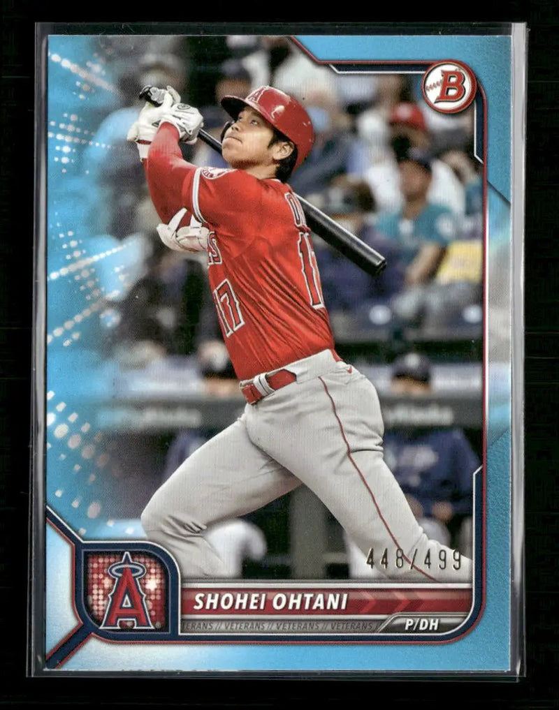 2022 Bowman Sky Blue Shohei Ohtani #/499 #68 *Damaged*