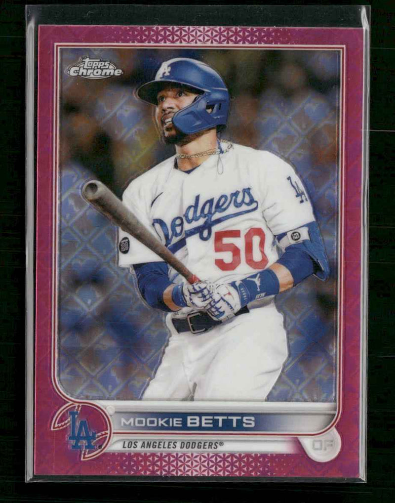 2022 Topps Chrome Pink Logo Refractor #/199 Mookie Betts #100