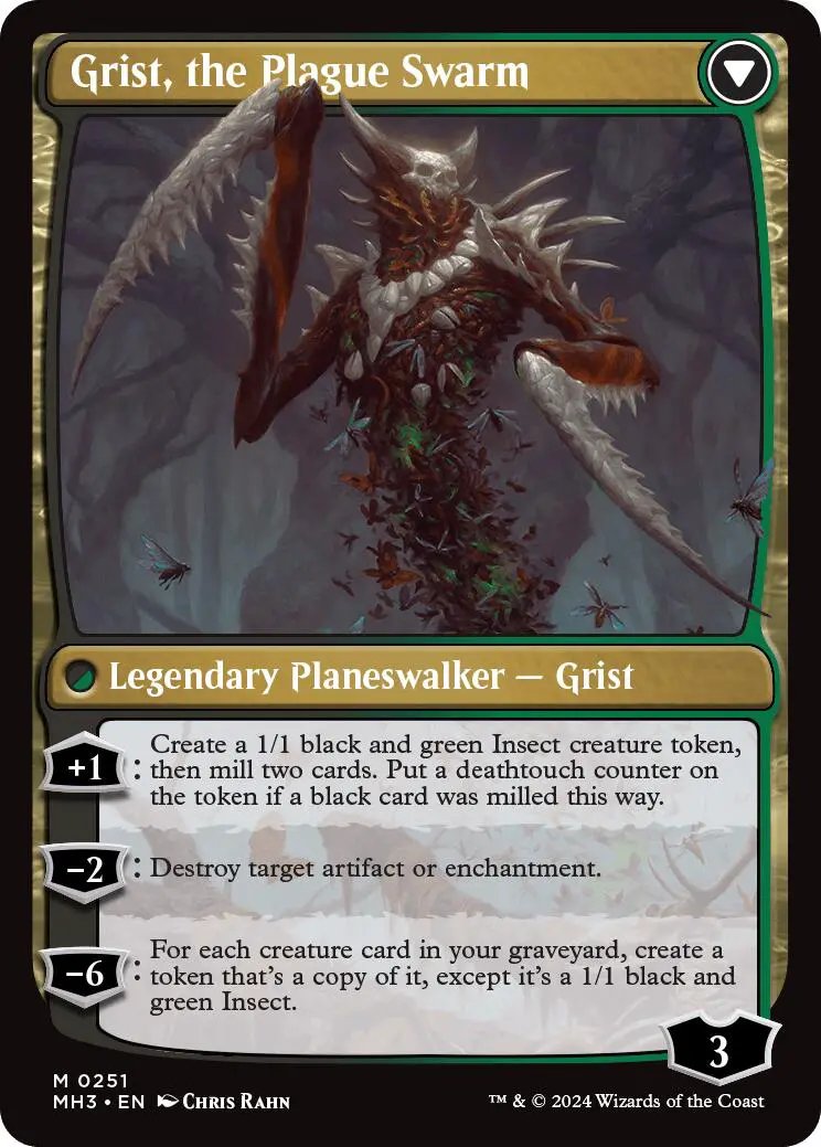 Grist, Voracious Larva // Grist, the Plague Swarm (PRE-251) - Modern Horizons 3 Promos Foil