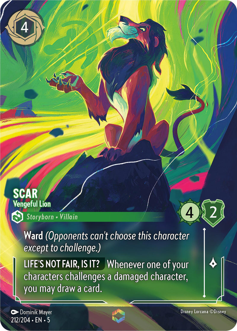 Scar - Vengeful Lion (Enchanted) (212/204) - Shimmering Skies Holofoil