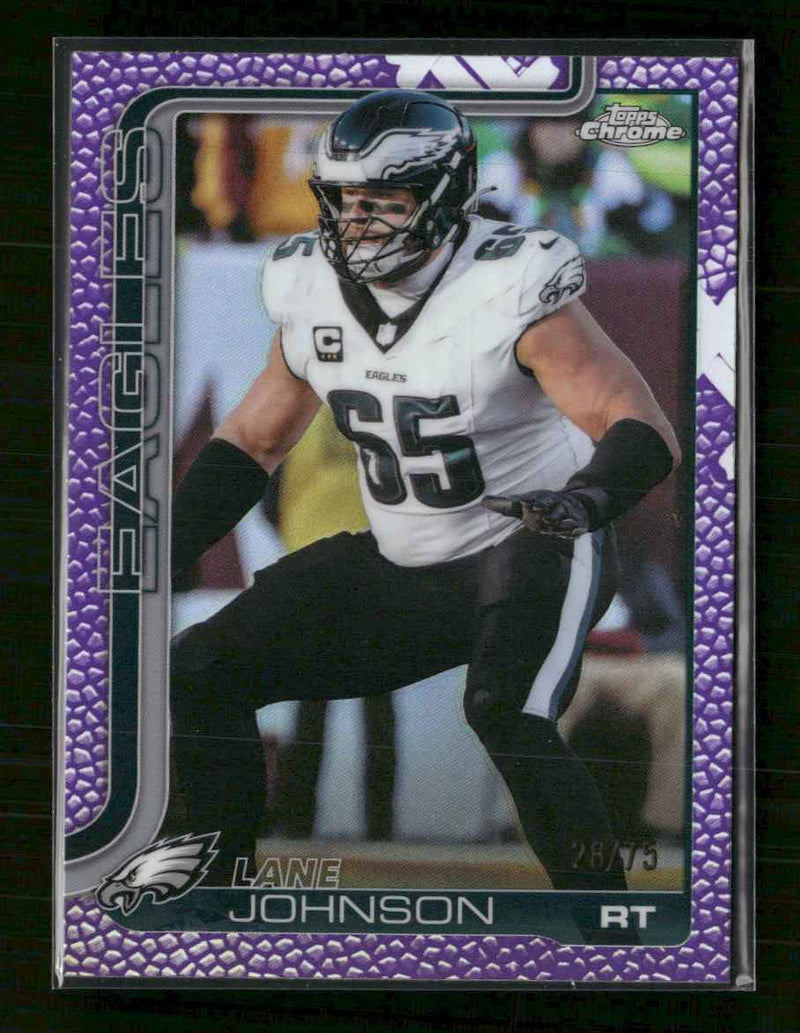 2025 Topps Chrome Football Leather Purple Lane Johnson #/75 #246