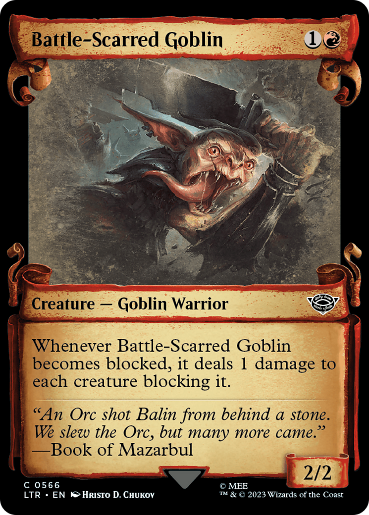 Battle-Scarred Goblin (LTR-566) - The Lord of the Rings: Tales of Middle-earth: (Showcase) Foil