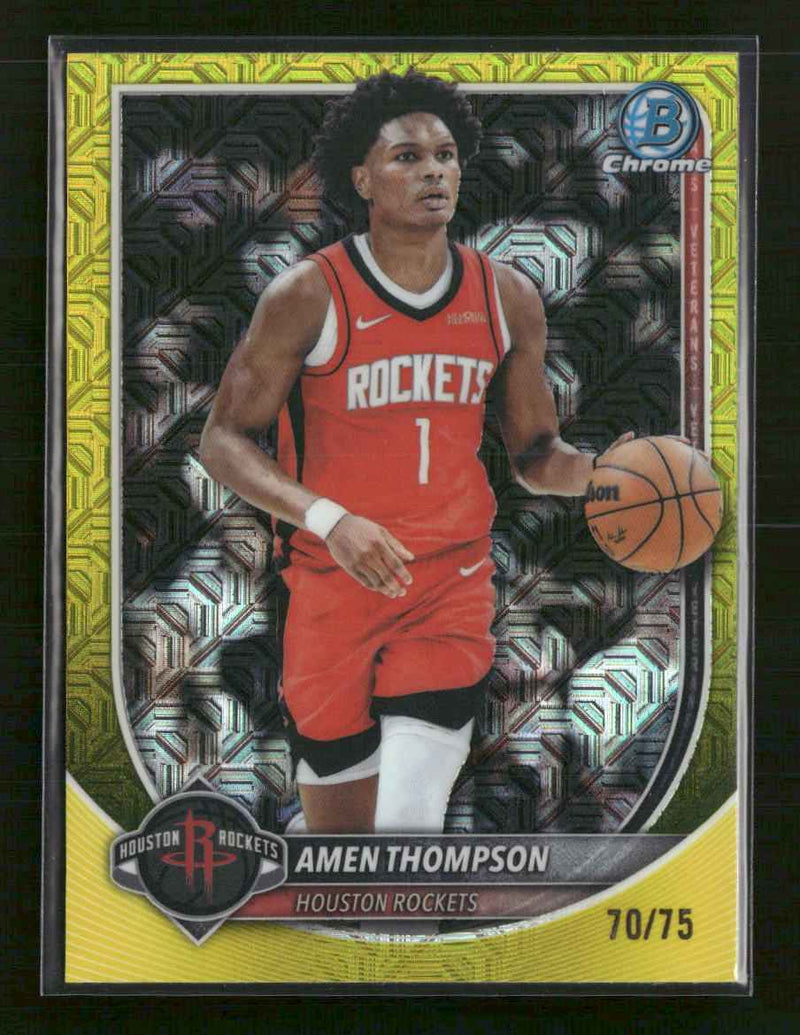 2025-26 Bowman Chrome Yellow Refractor Amen Thompson #/75 #BCV-134