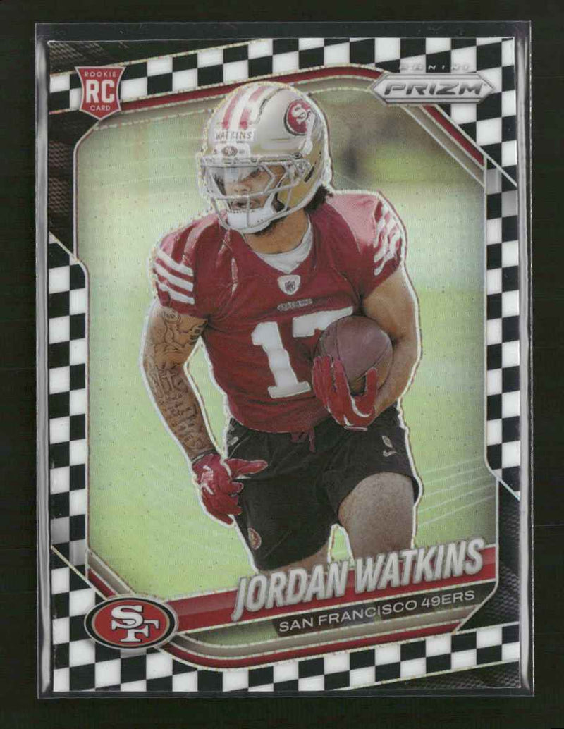 2025 Panini Prizm Black and White Checker Jordan Watkins #389