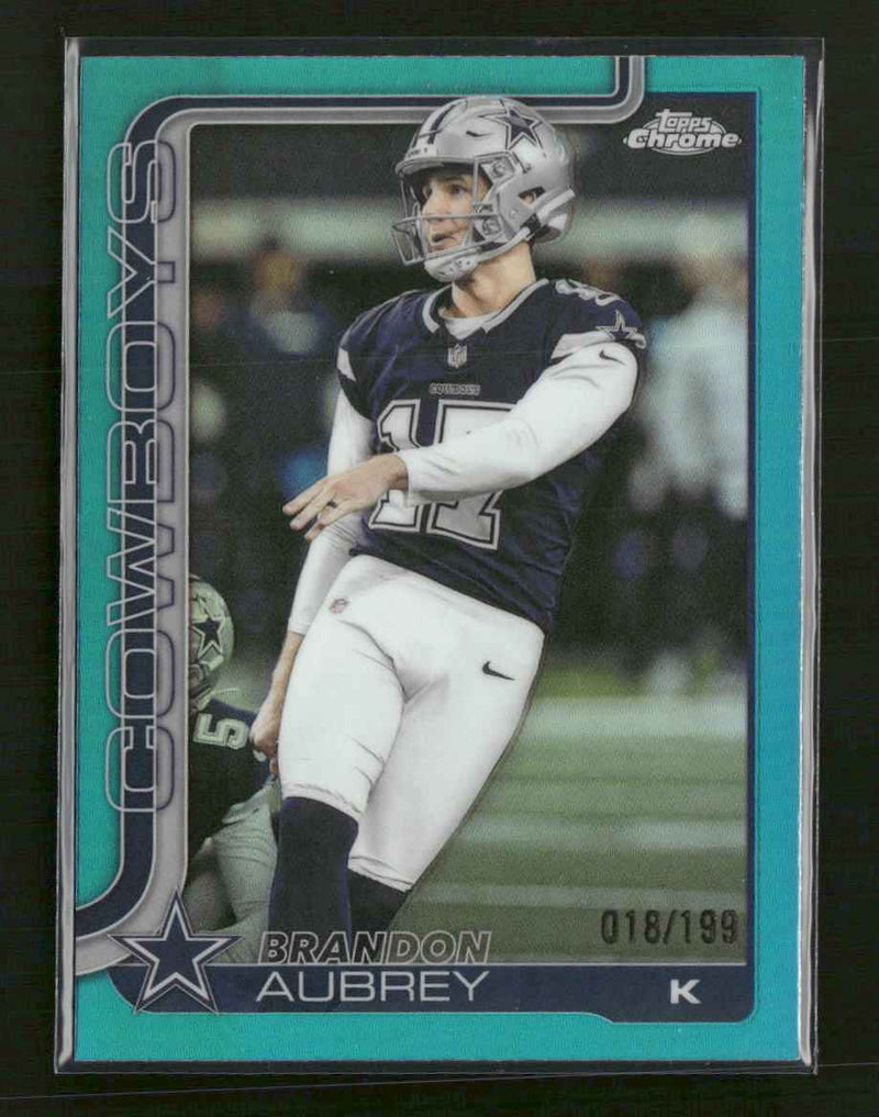 2025 Topps Chrome Aqua Refractor Brandon Aubrey #/199 #81