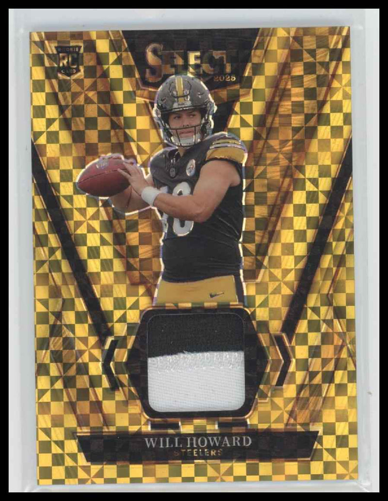 2025 Panini Select Rookie Swatches Gold Prizm Will Howard #/10 #RSW-WHD