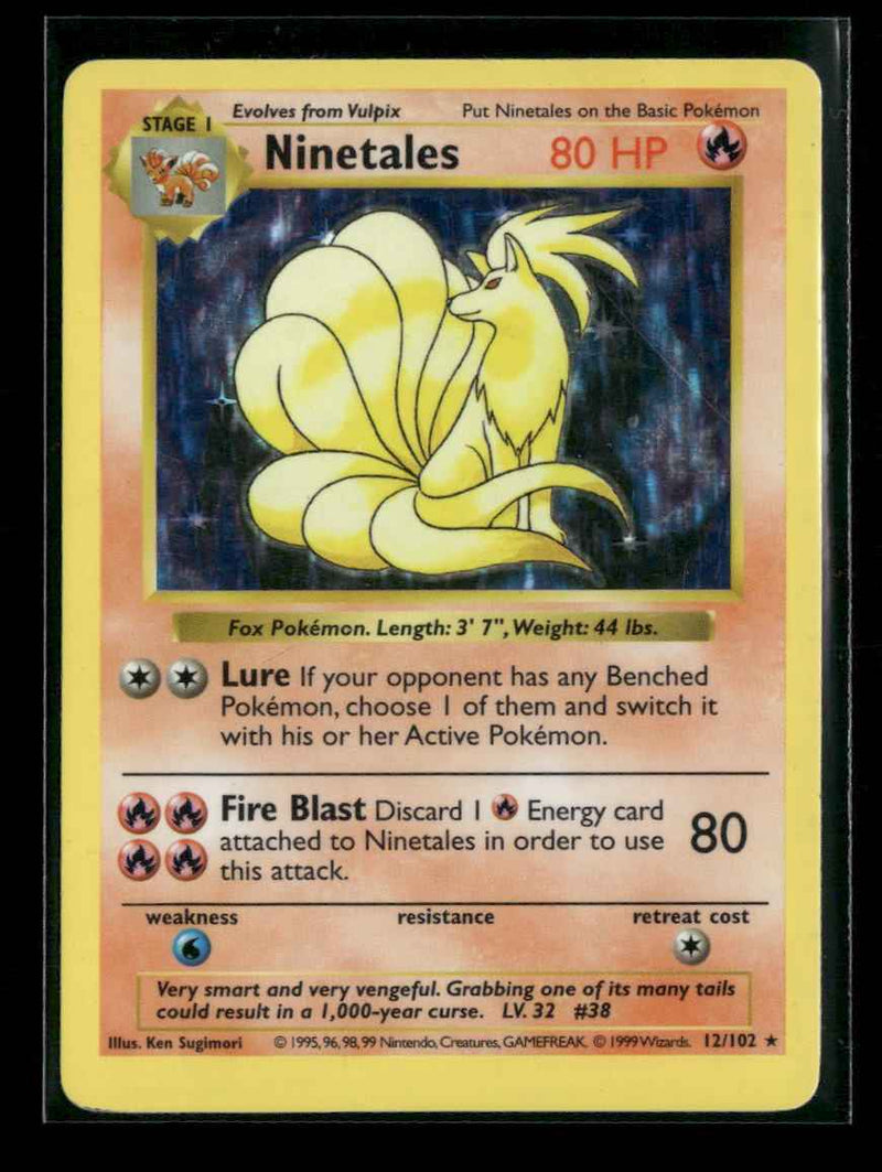 Base Set (Shadowless) Ninetales Unlimited #012/102