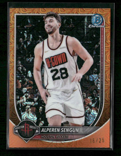 2025-26 Bowman Chrome Orange Mojo Refractor Alperen Sengun #/25 #BCV-133