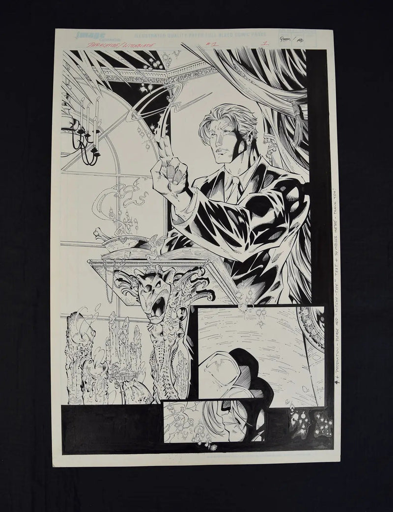 Witchblade Darkchylde 1 Image Randy Queen Splash Page Original Art Sketch