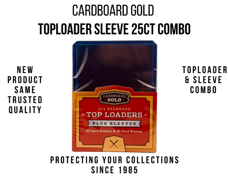 Cardboard Gold Top Loader and Penny Sleeve COMBO - 25 loaders / 25 sleeves