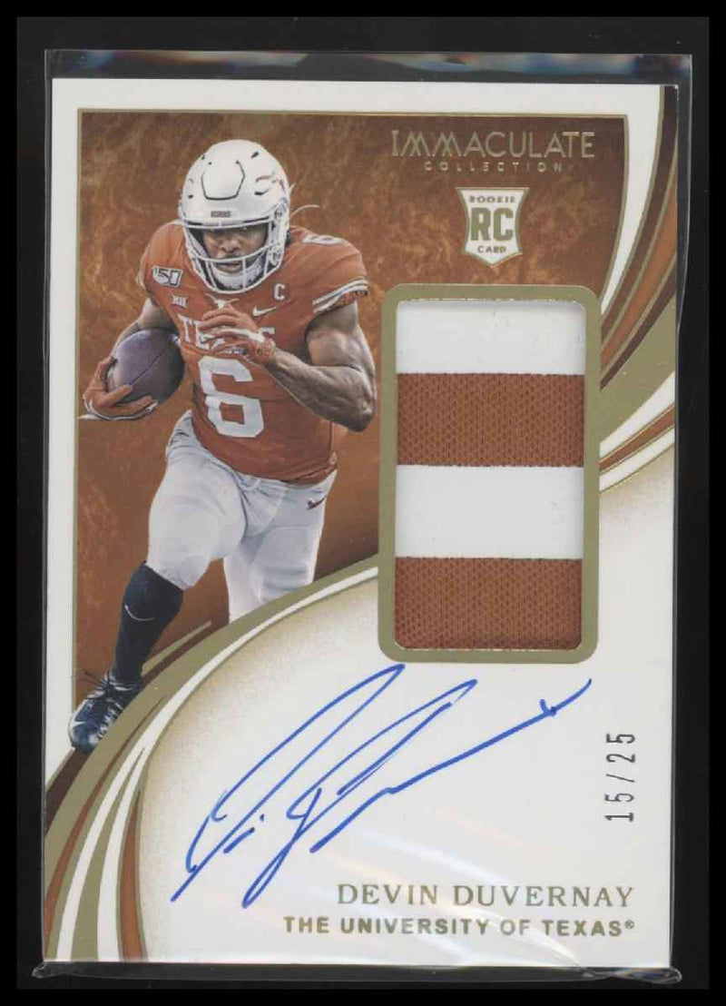 2020 Panini Immaculate Collegiate RC Patch Auto #/25 Devin Duvernay #117