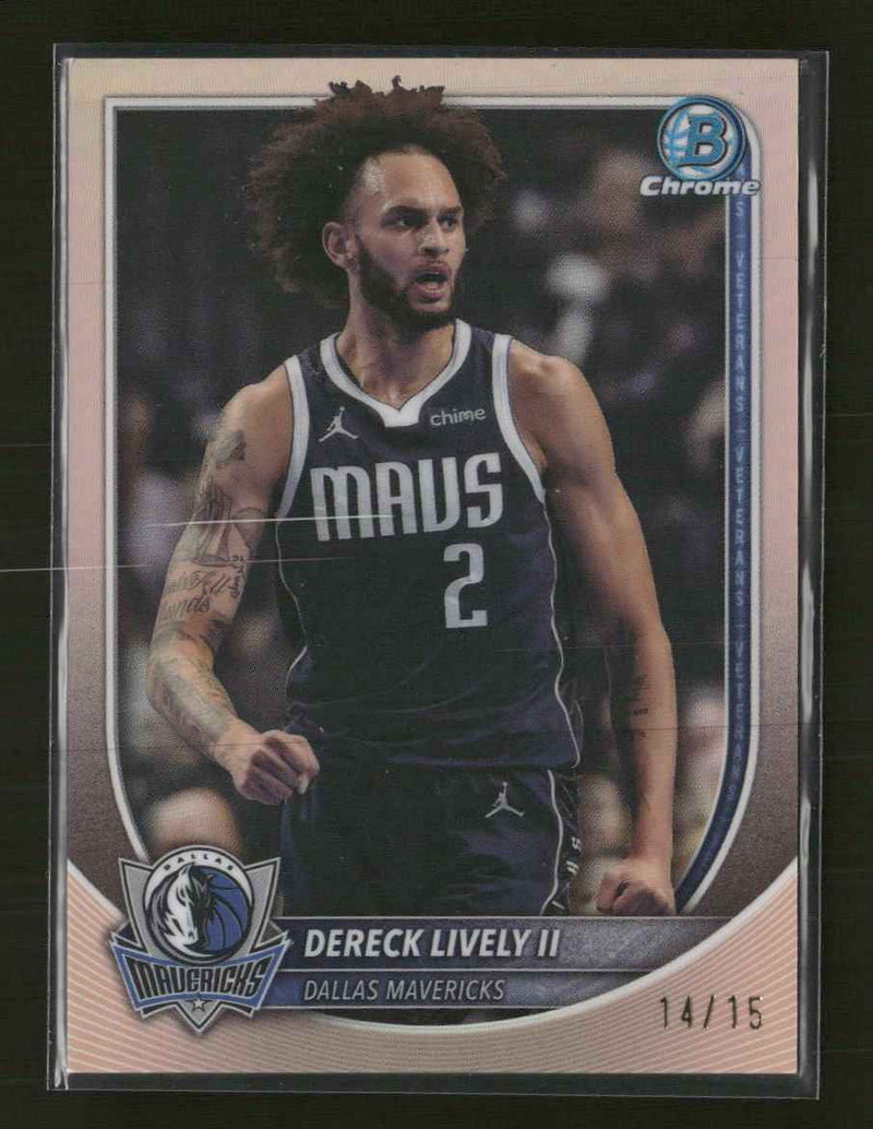 2025-26 Bowman Chrome Rose Gold Refractor Dereck Lively II #/15 #BCV-198