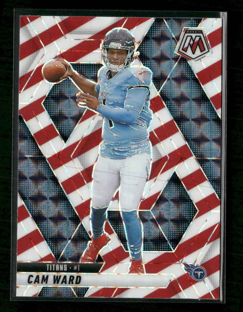 2025 Panini Mosaic Mosaic Red and White Stripe Cam Ward Rookie #382