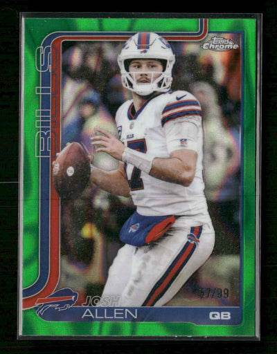 2025 Topps Chrome Green Wave Refractor Josh Allen #/99 #34