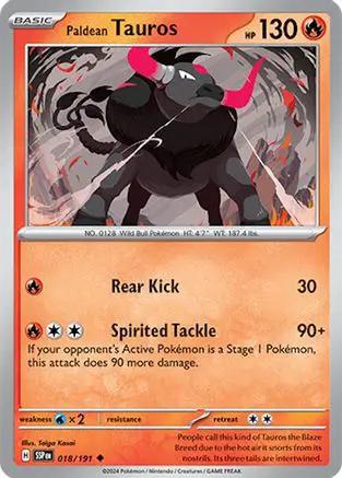 Paldean Tauros 018/191 - SV08 Surging Sparks Reverse Holofoil