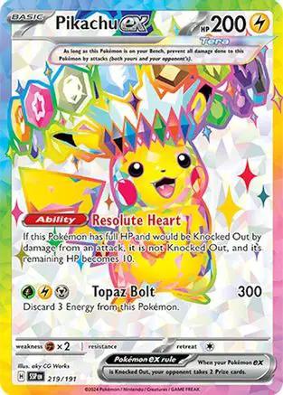 Pikachu ex 219/191 - SV08 Surging Sparks Holofoil