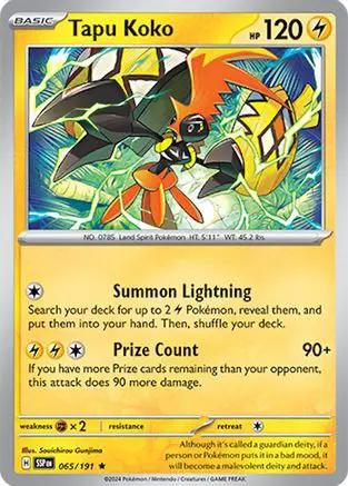 Tapu Koko 065/191 - SV08 Surging Sparks Reverse Holofoil