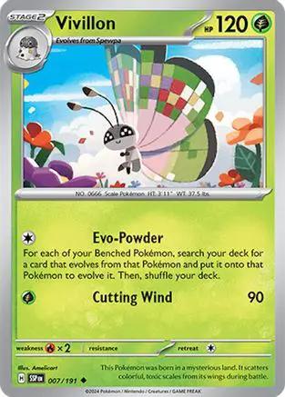 Vivillon 007/191 - SV08 Surging Sparks Reverse Holofoil