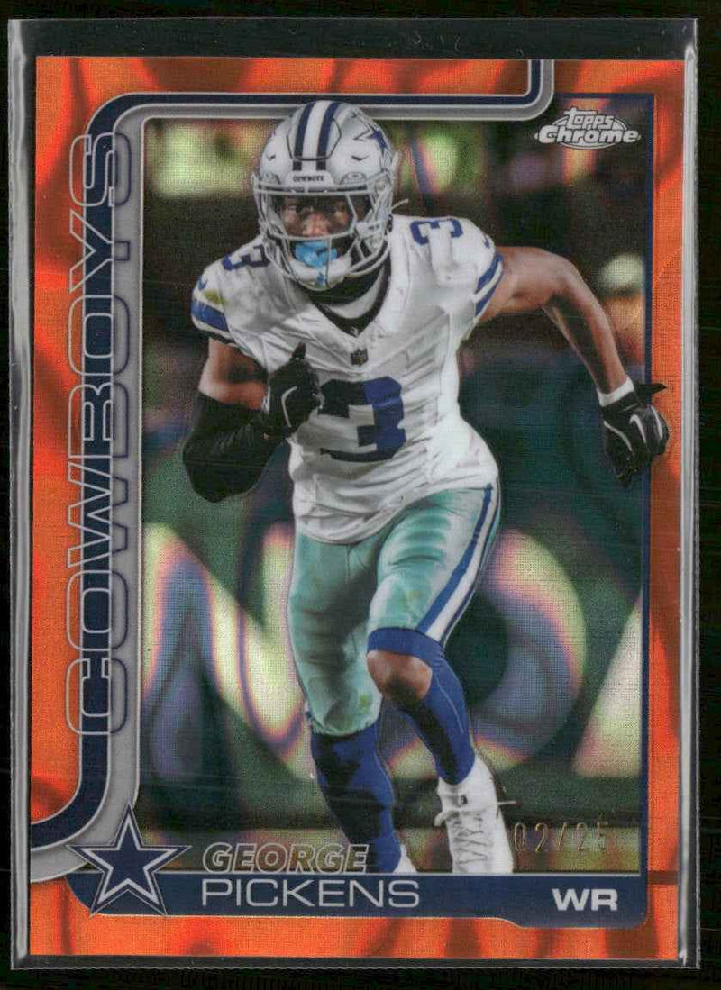 2025 Topps Chrome Orange Wave Refractor George Pickens #/25 #80