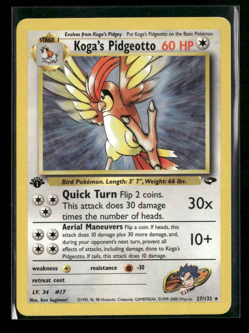 Gym Challenge Koga's Pidgeotto 1st Edition #027/132