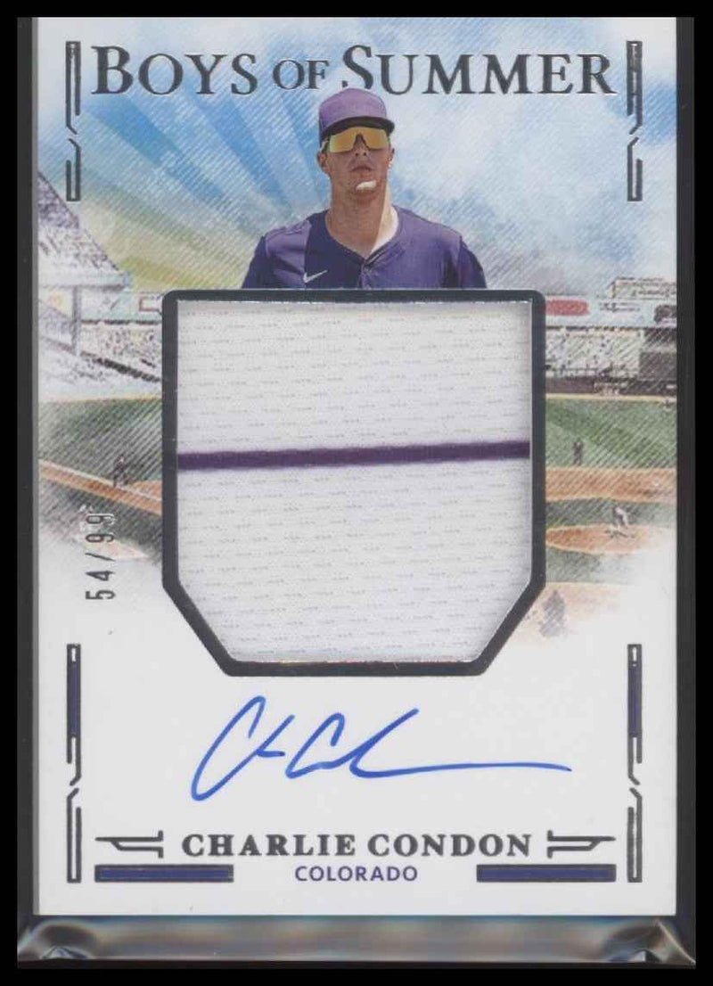 2025 Panini Boys of Summer Jumbo Material Signatures Charlie Condon #/99
