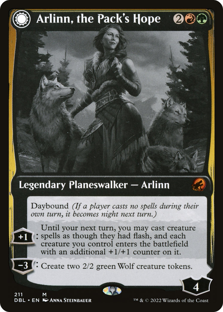 Arlinn, the Pack's Hope // Arlinn, the Moon's Fury (DBL-211) - Innistrad: Double Feature: (Double Faced Transform) Foil