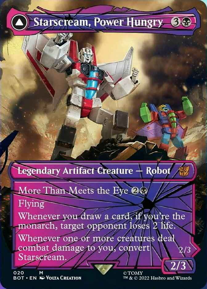 Starscream, Power Hungry // Starscream, Seeker Leader (BOT-020) - Transformers: (shatteredglass, convertdfc) (Borderless)