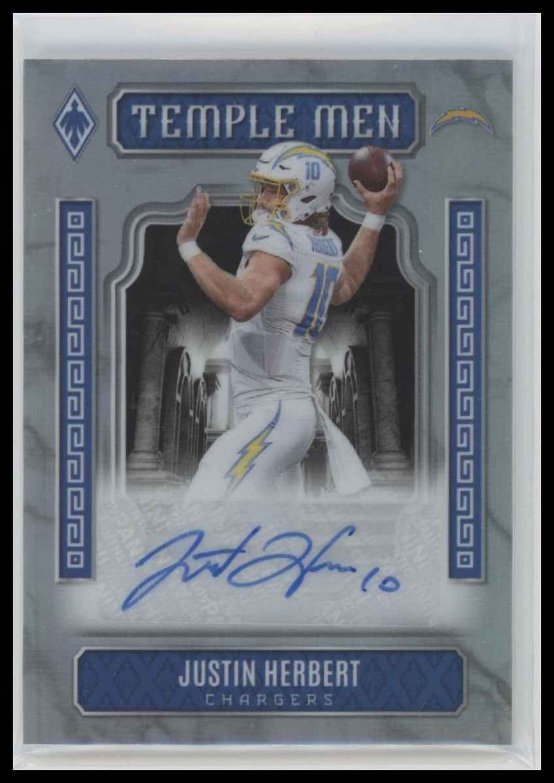 2025 Panini Phoenix Temple Men Autographs Justin Herbert #/49 Auto #TMP-JHT