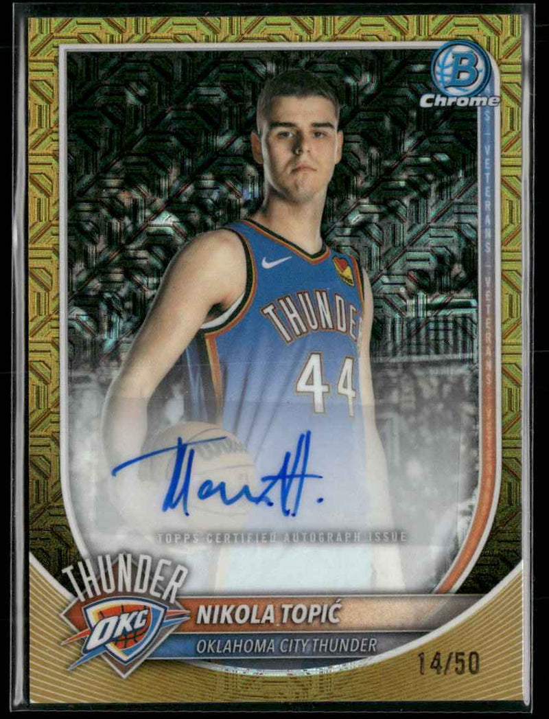 2025-26 Bowman Chrome Auto Gold Mojo Refractor #/50 Nikola Topić #BCA-NO