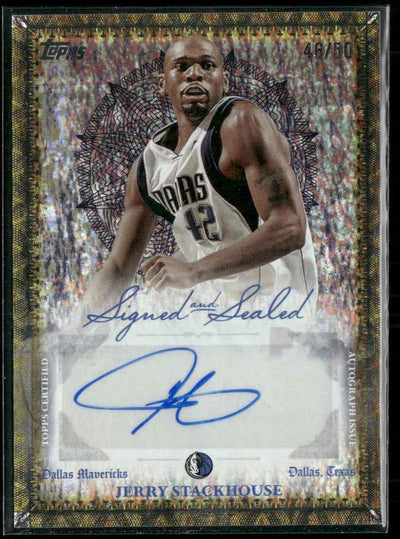 2025-26 Topps Signed & Sealed Gold Holo Foil Jerry Stackhouse #/50 Auto #BSI-JS