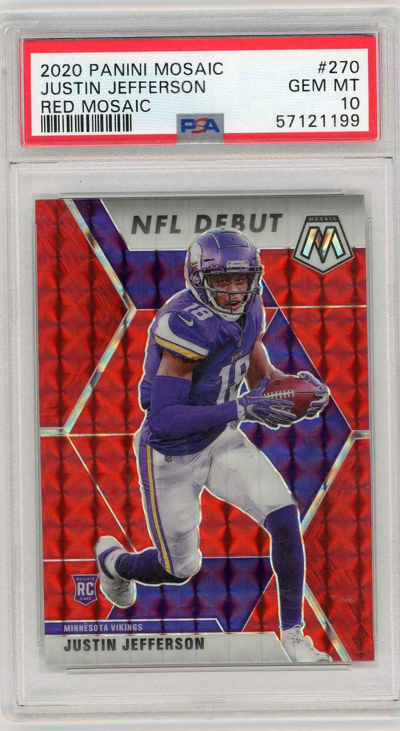 2020 Panini Mosaic Red Mosaic Justin Jefferson 10 PSA #270