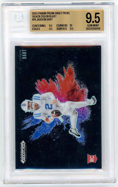 2025 Panini Prizm Draft Picks Black Color Blast Jaxson Dart 9.5 BGS #14