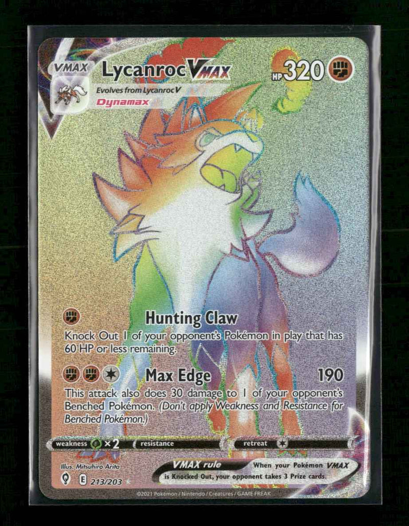 SWSH07: Evolving Skies Lycanroc VMAX (Secret) #213/203
