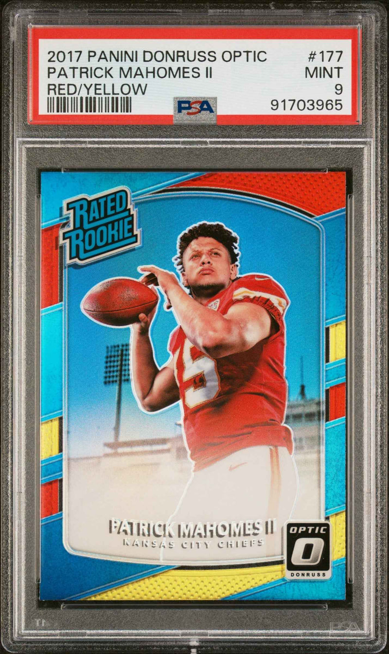 2017 Panini Donruss Optic Red/Yellow Patrick Mahomes Ii 9 PSA #177