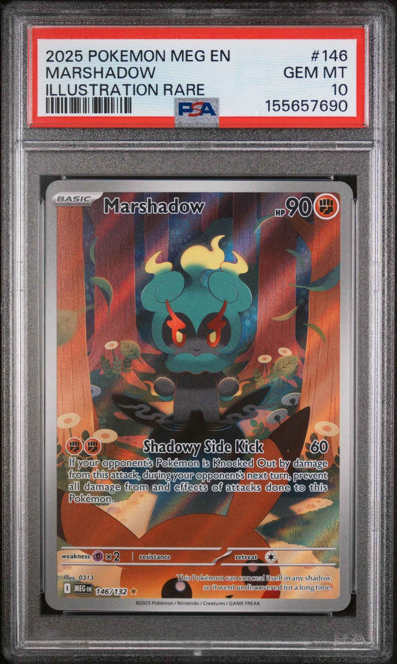 2025 Pokemon Meg En-Mega Evolution Illustration Rare Marshadow 10 PSA #146