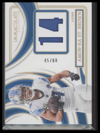 2024 Panini Immaculate Collection Numbers Memorabilia Amon-Ra St. Brown /88
