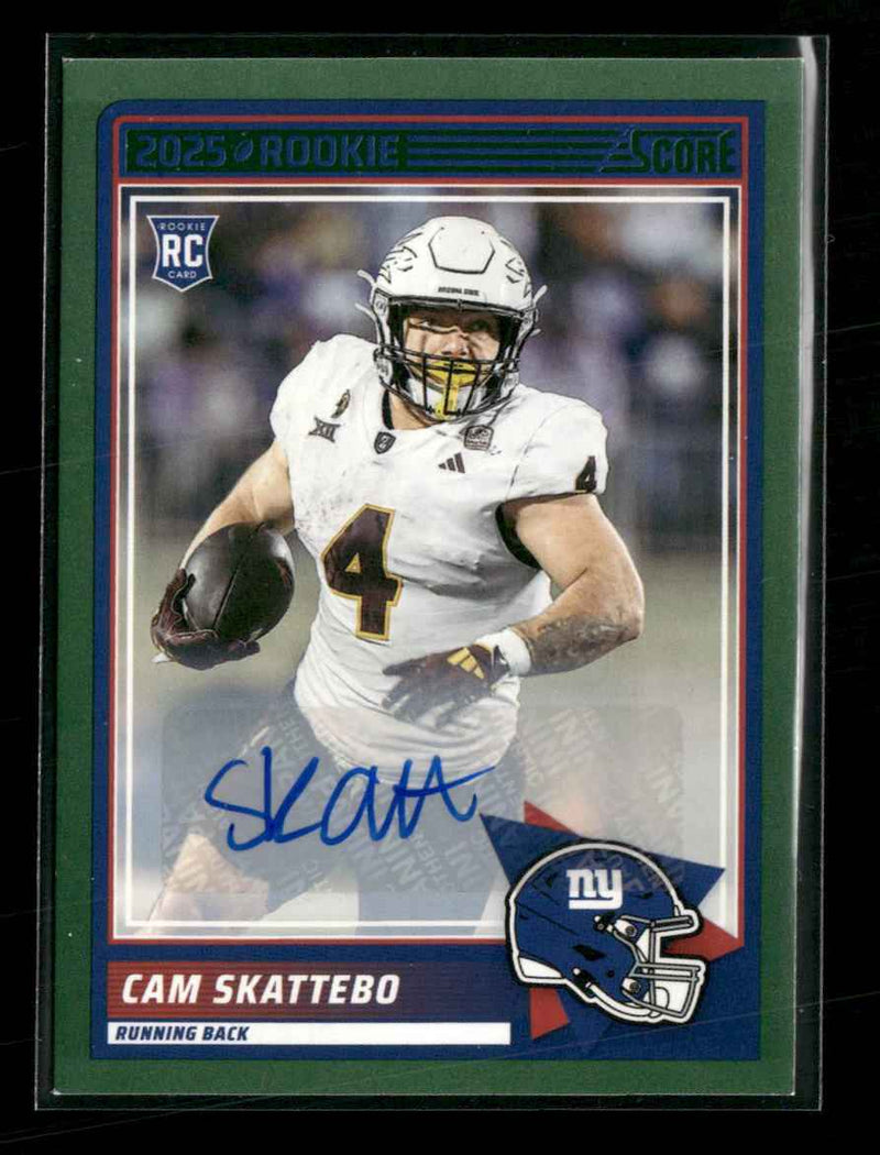 2025 Score Base Rookie Signatures Green Cam Skattebo Rookie Auto #1