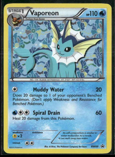 Black and White Promos Vaporeon #BW89