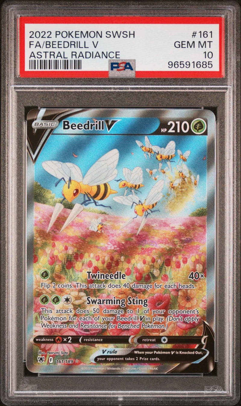 2022 Pokemon Sword & Shield Astral Radiance Fa/Beedrill V 10 PSA #161