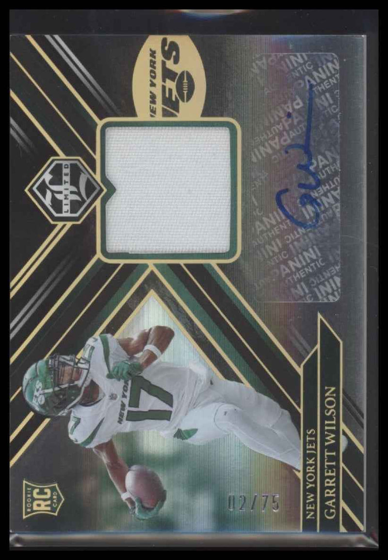 2022 Panini Limited Gold Spotlight Garrett Wilson Rookie #/75 Auto #110