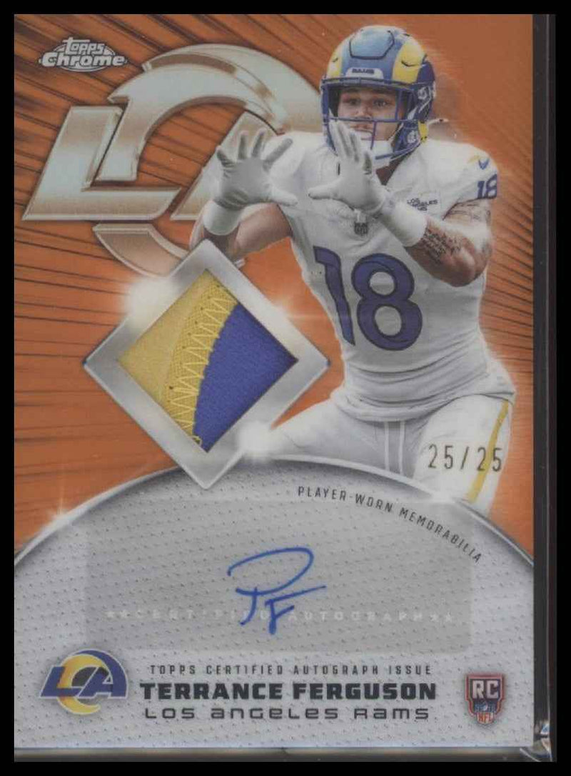 2025 Topps Chrome Rookie Patch Autographs Orange Refractor Terrance Ferguson /25