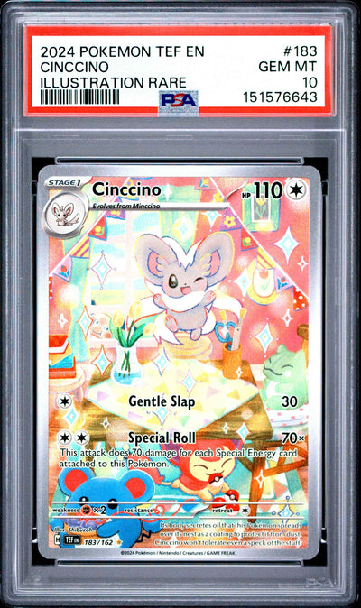 2024 Pokemon Tef En-Temporal Forces Illustration Rare Cinccino 10 PSA #183