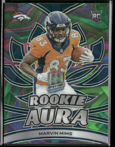 2023 Panini Spectra Rookie Aura Neon Marble Marvin Mims #/4 #RA-MMI
